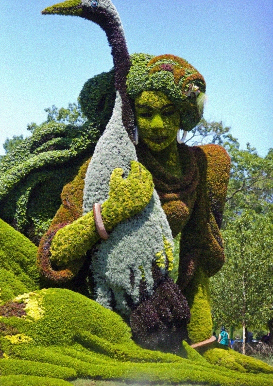 Hermosas esculturas hechas con plantas vivas