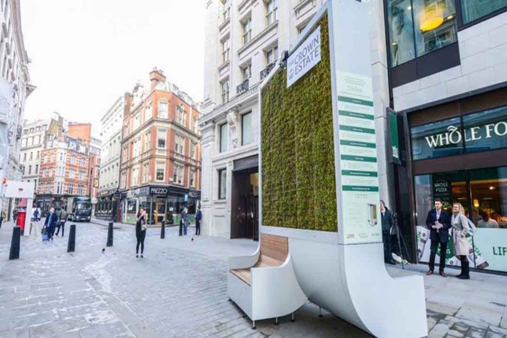 Un panel de musgo que purifica el aire de las grandes ciudade