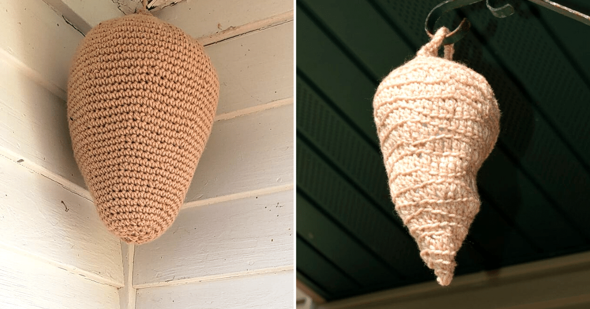 Este nido hecho en crochet ha mantenido a las avispas lejos durante años