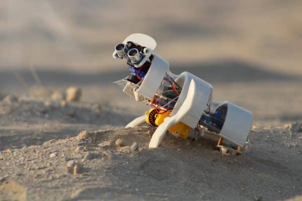 Mini robot autónomo deambula por el desierto plantando semillas